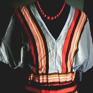 Elegant Multicolor Striped Maxi Skirt